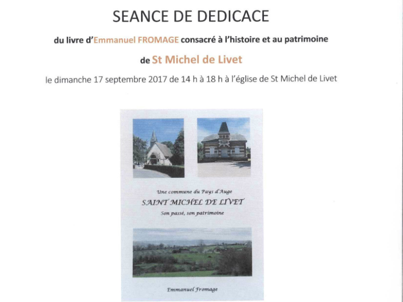Séance de dédicace d'Emmanuel Fromage à St Michel de Livet