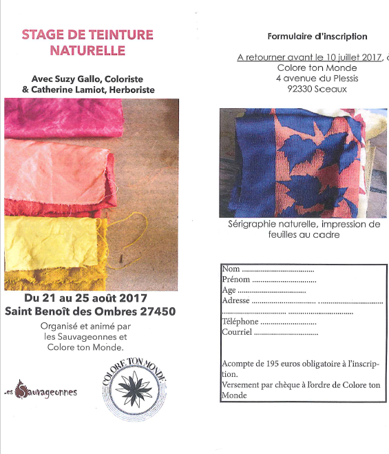 Stage de teintures naturelles