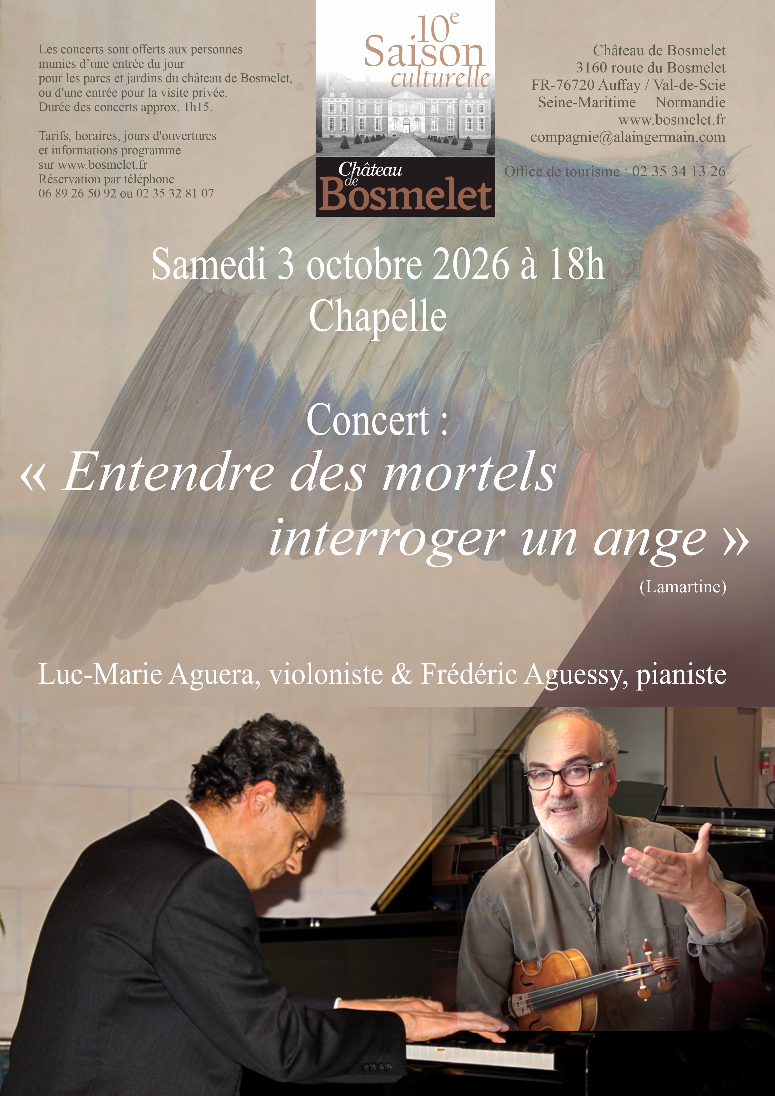 Concert "Entendre des mortels interroger un ange"- Saison culturelle du Bosmelet