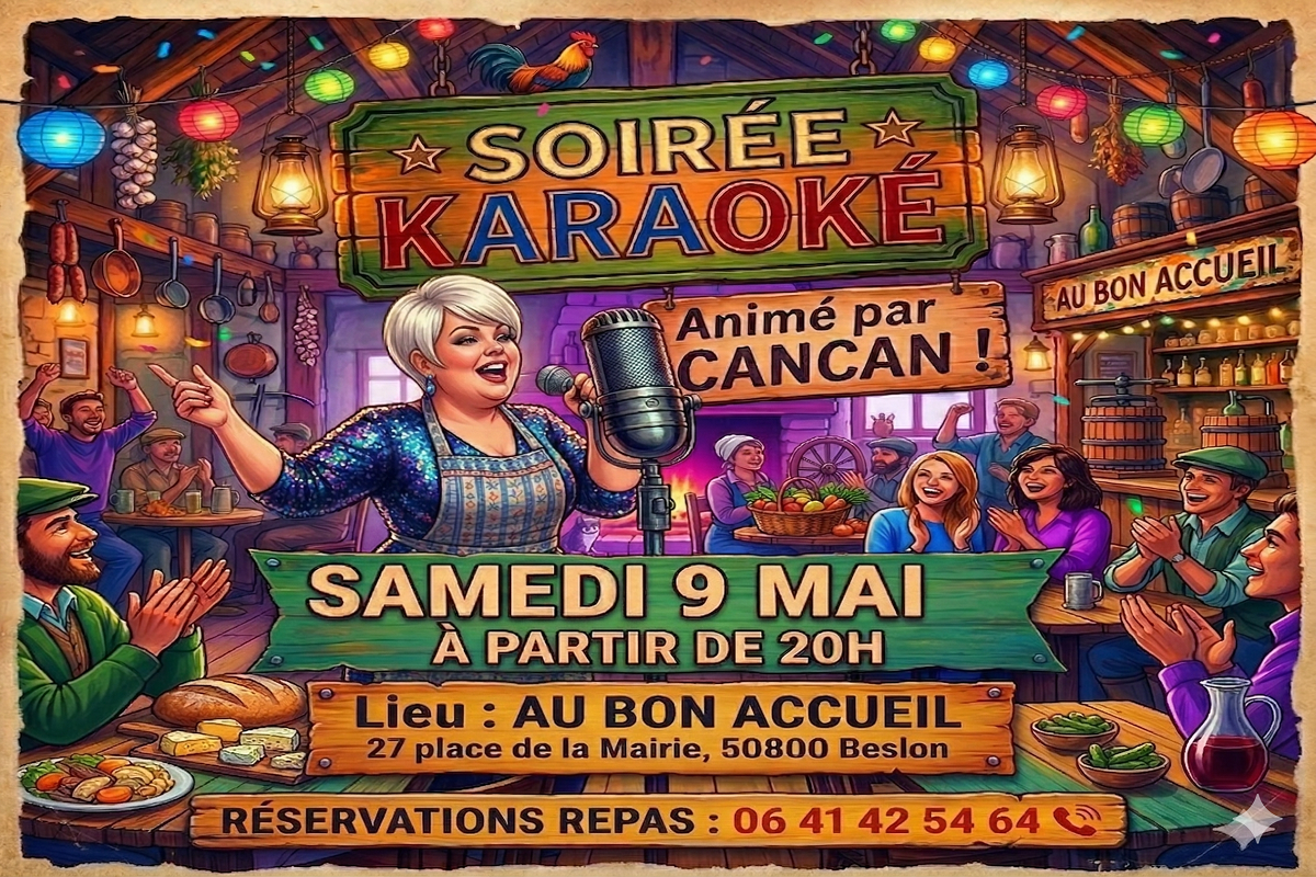 Soirée karaoké au Bon Accueil à Beslon animée par Cancan ! — visuel événement