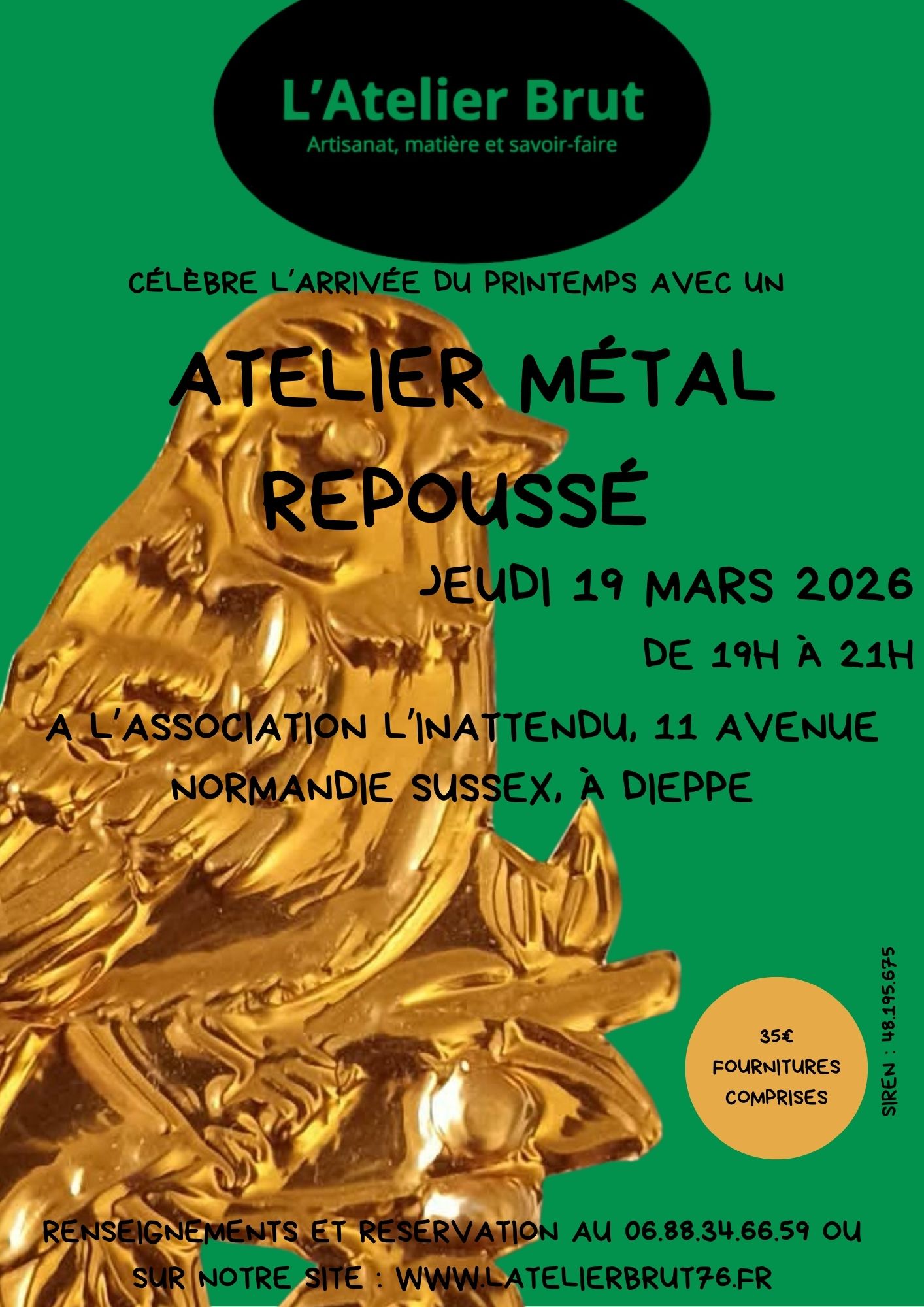 [Atelier] Métal repoussé du printemps 