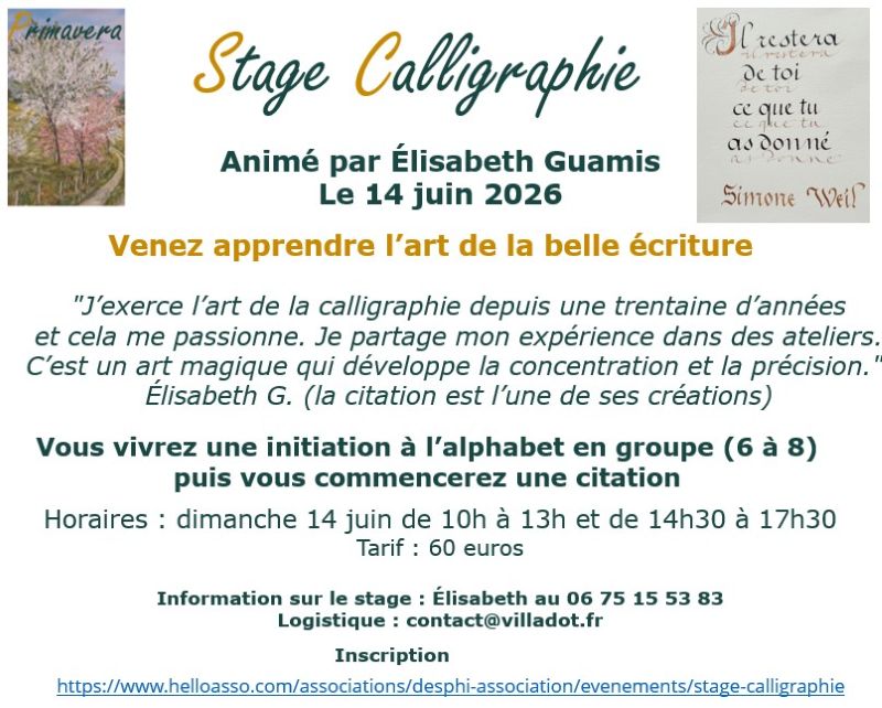 Stage de calligraphie