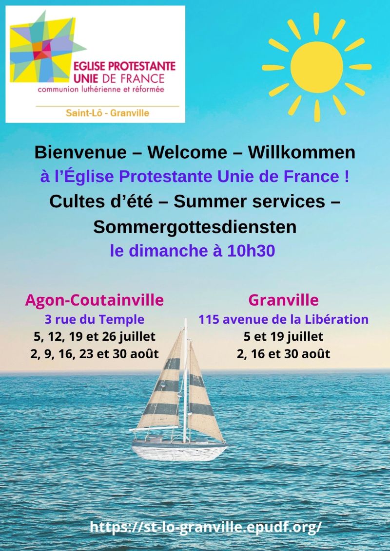 Cultes d'été de l'Eglise Protestante Unie de France (EPUdF) à Granville