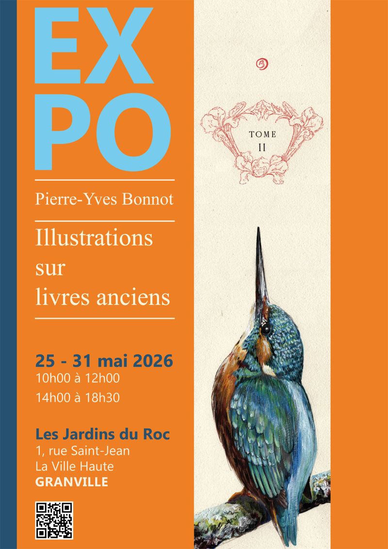Exposition d'illustrations à la gouache sur papiers anciens — visuel événement
