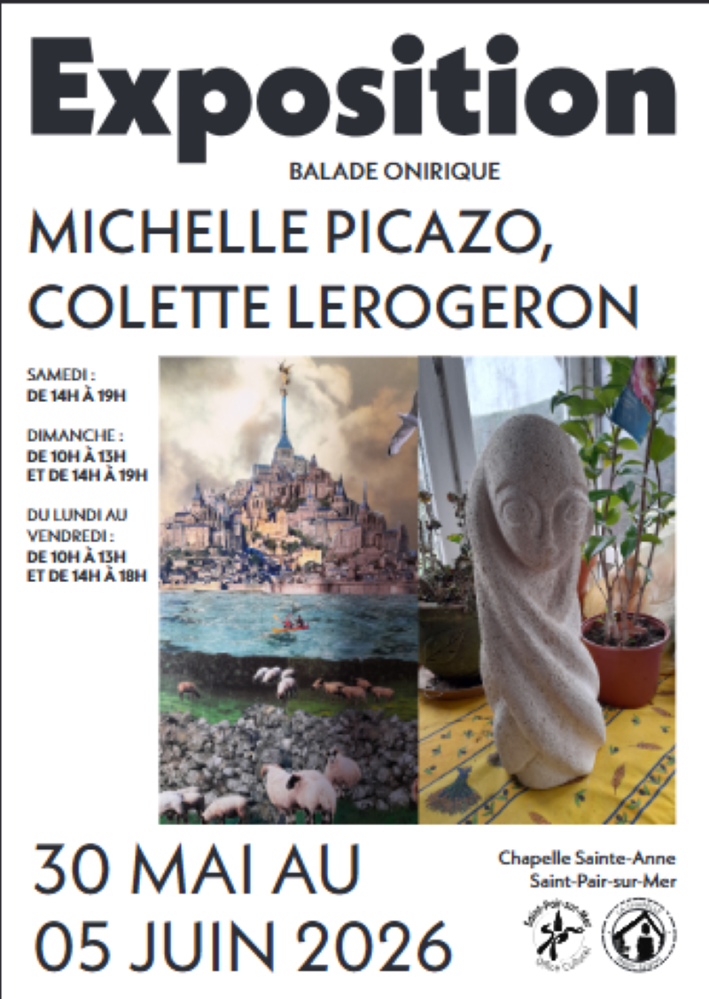 Exposition de Michelle Picazo et de Colette Lerogeron — visuel événement