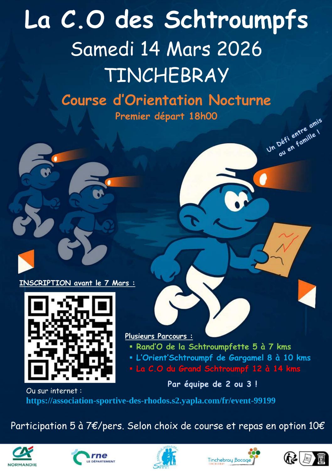La course d'orientation des Schtroumpfs en nocturne
