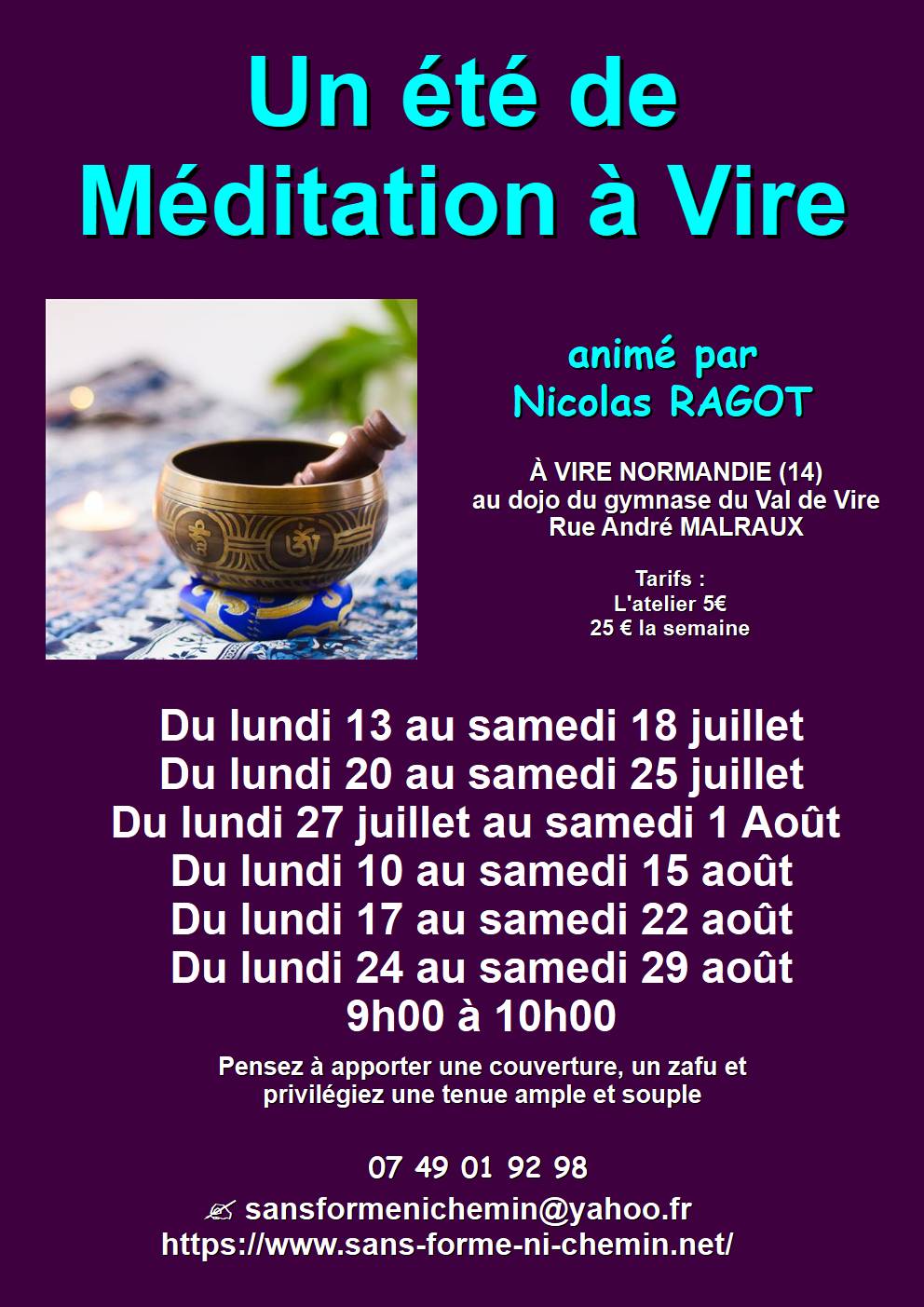 Un été de méditation à Vire Normandie — visuel événement