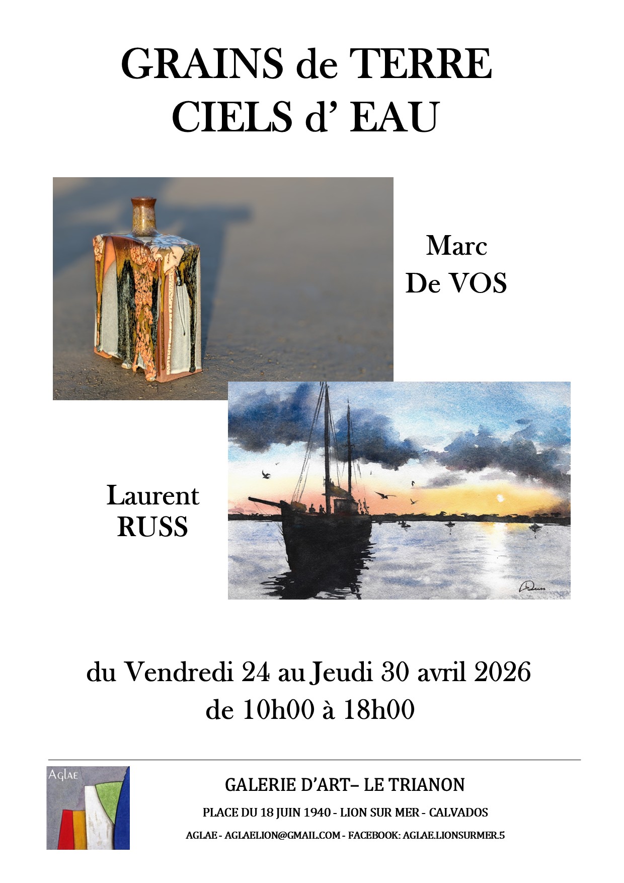 AGLAE Les Amis de la Galerie le Trianon Arts et Essais présente Marc DE Vos ,Laurent Russ