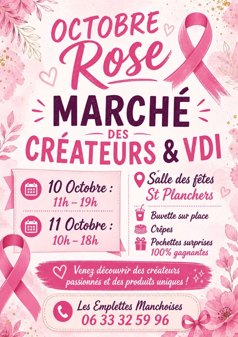 Marché des créateurs et VDI - Octobre rose
