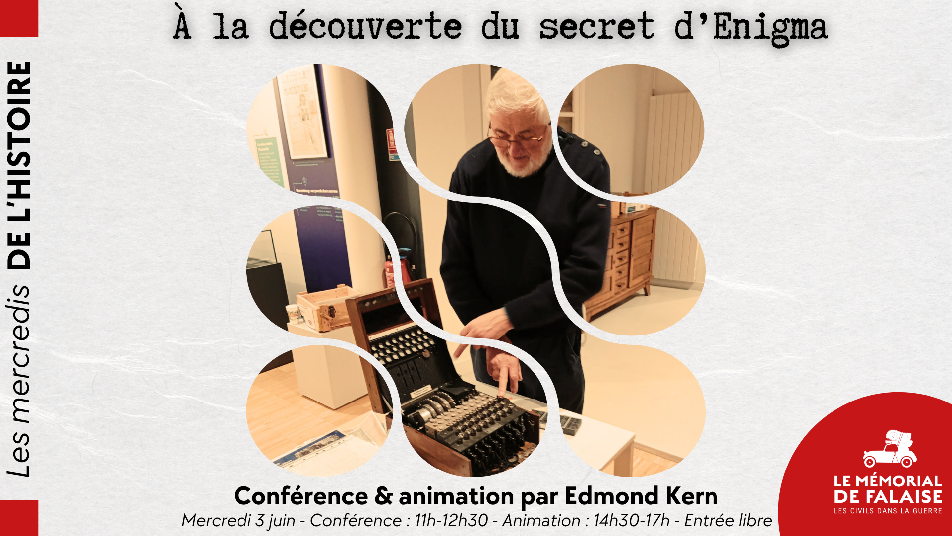 Conférence & animation "À la découverte du secret d'Enigma" par Edmond Kern — visuel événement
