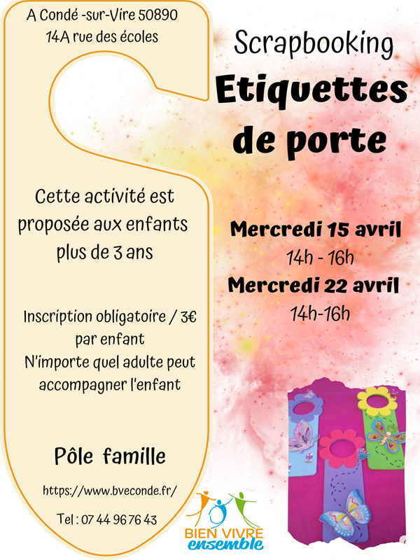 Atelier scrapbooking "Étiquettes de porte"