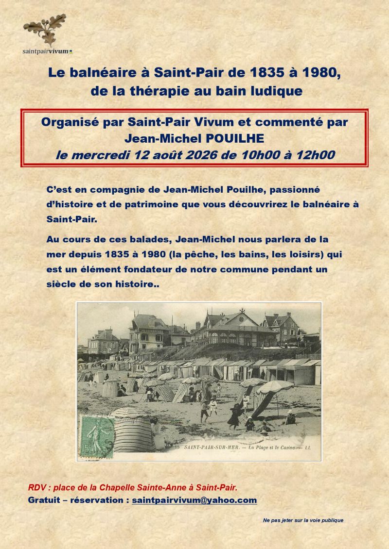Le balnéaire à Saint-Pair de 1835 à 1980 — visuel événement