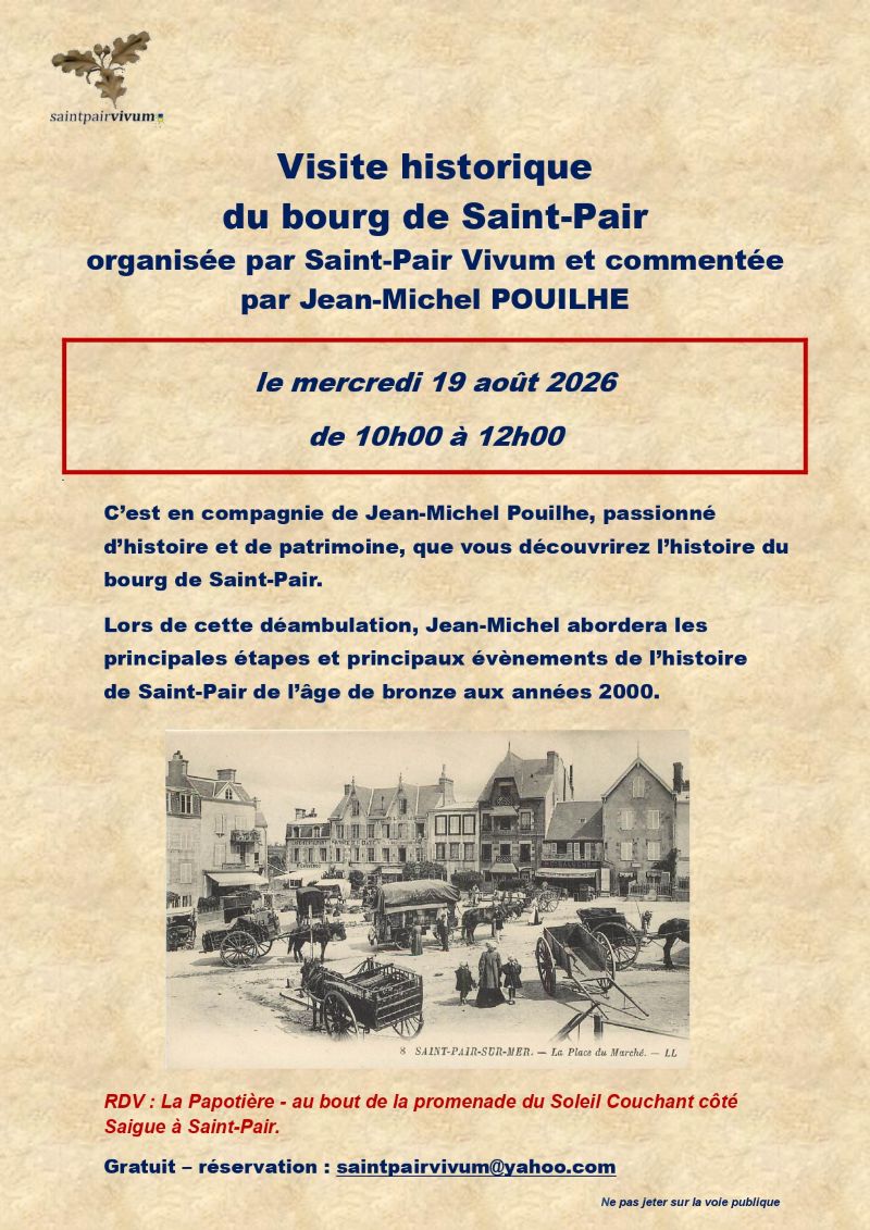 Visite historique du bourg de Saint-Pair-sur-Mer — visuel événement