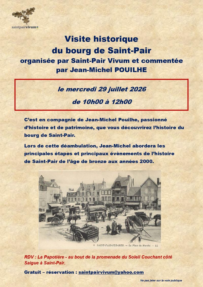 Visite historique du Bourg de Saint-Pair-sur-Mer — visuel événement