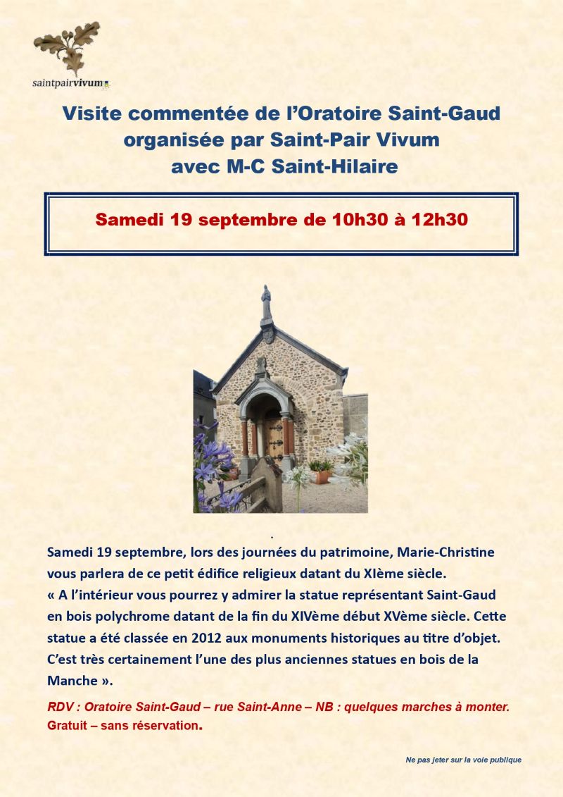 Visite commentée de l'Oratoire Saint-Gaud