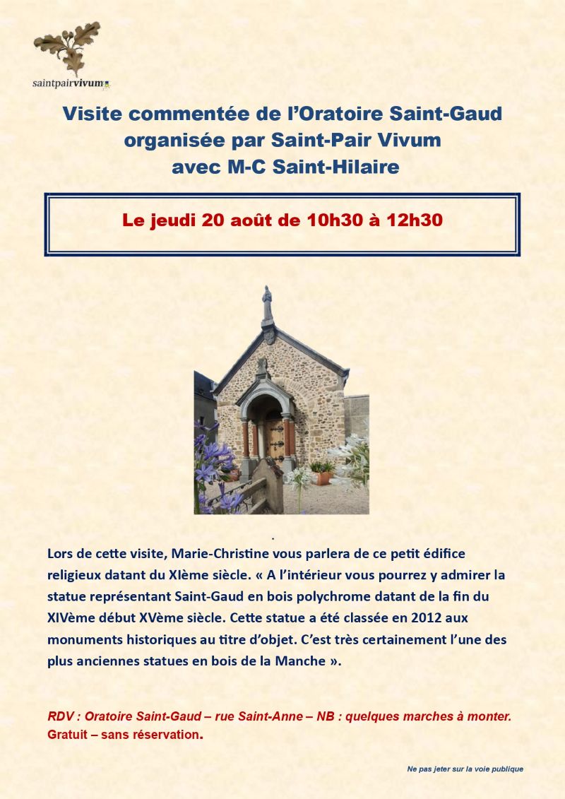 Visite commentée de l'Oratoire Saint-Gaud