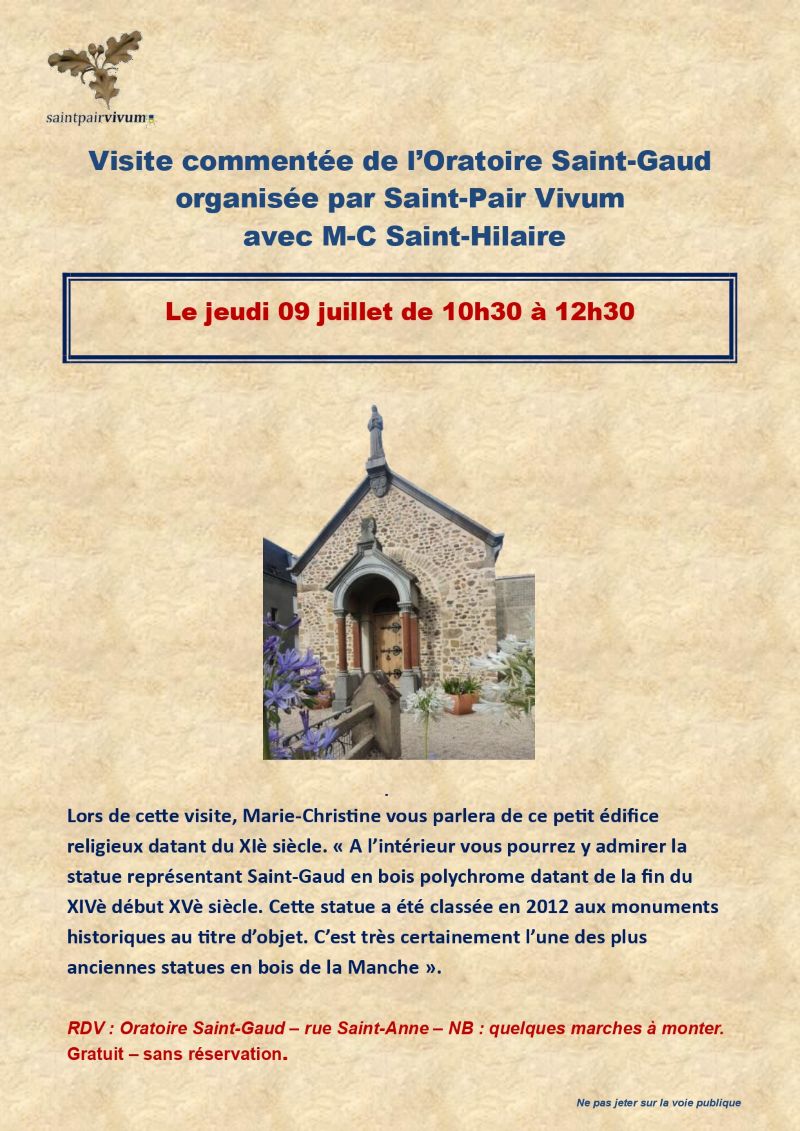 Visite commentée de l'Oratoire Saint-Gaud — visuel événement