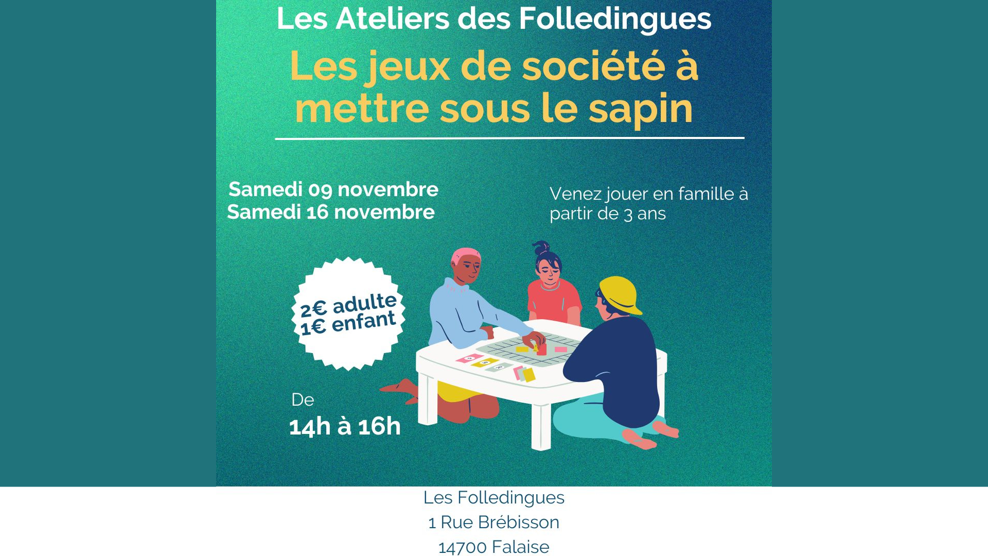 Atelier parents-enfants : Les Jeux de société à mettre sous le sapin