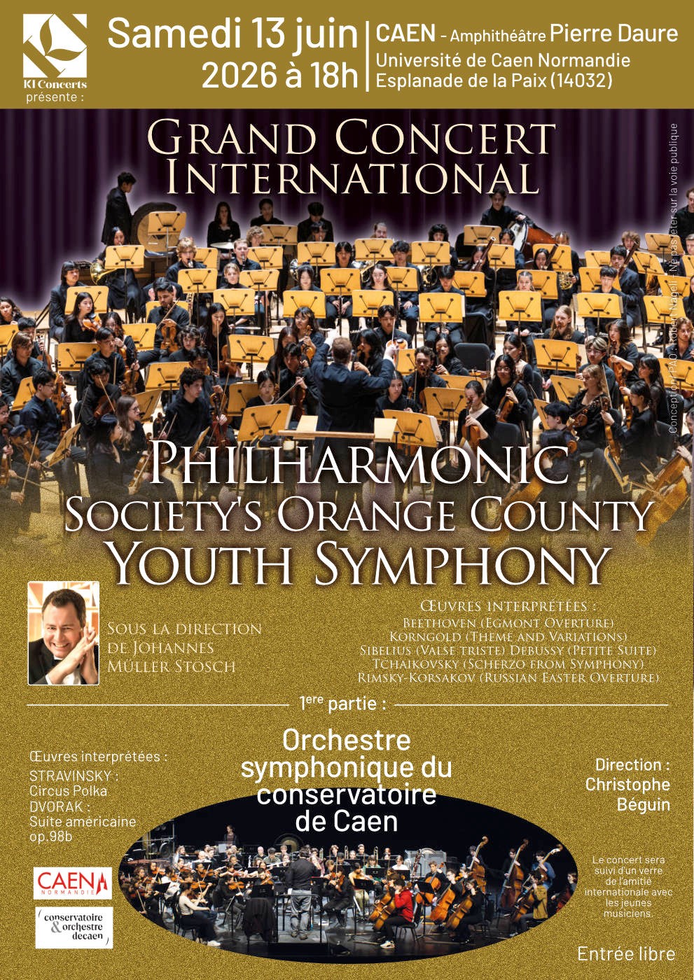 Concert de 80 jeunes musiciens français et américains réunis à Caen