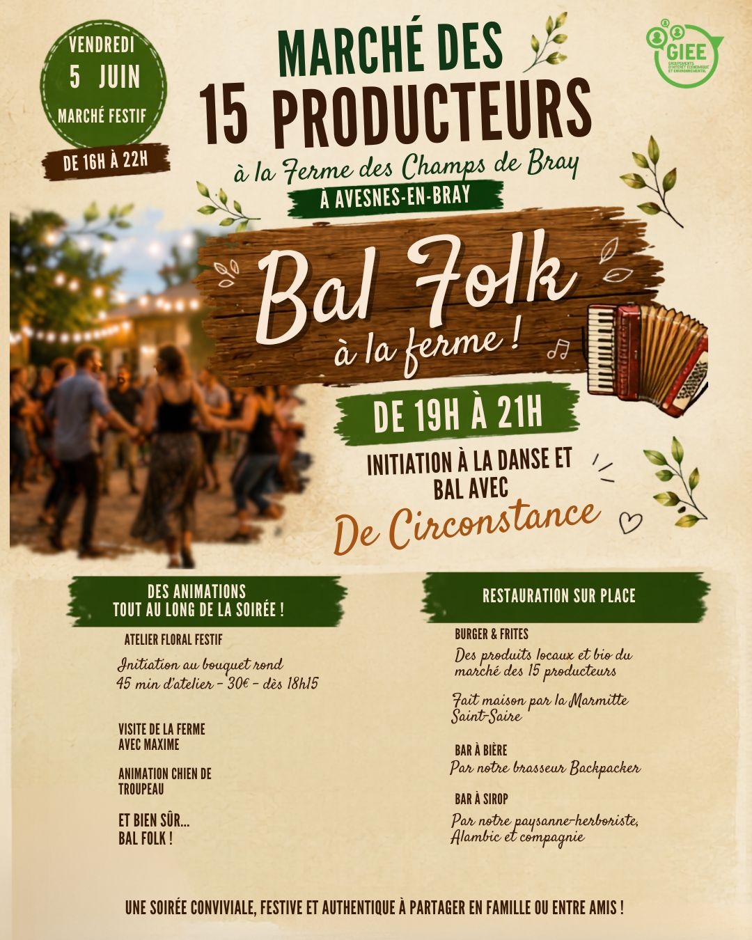 Marché des 15 producteurs - Bal Folk à la ferme !