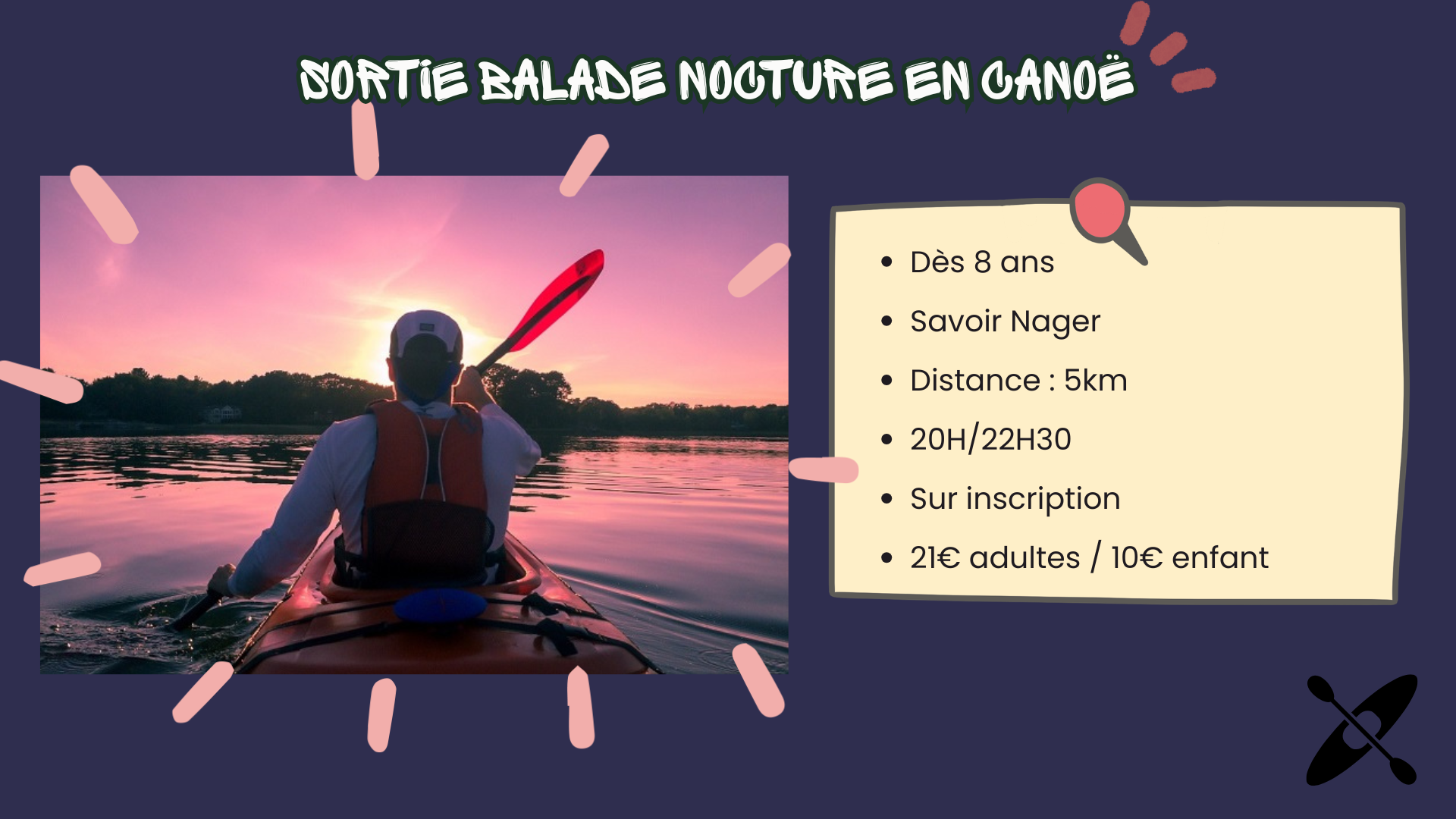 Balade nocturne en canoë
