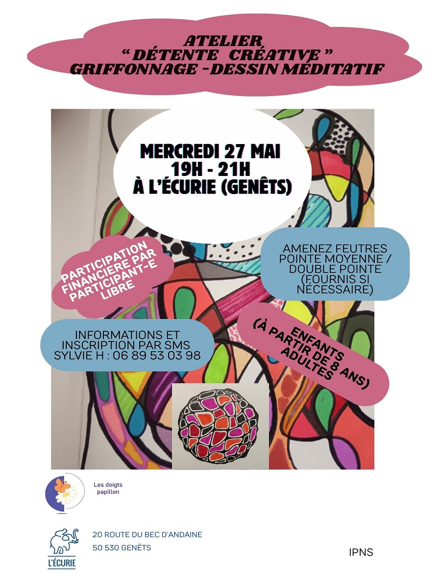 Atelier détente créative "griffonnage - dessin méditatif" — visuel événement