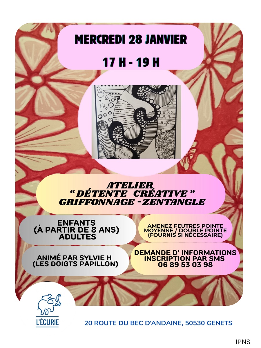 Atelier détente créative "griffonnage - zentangle"