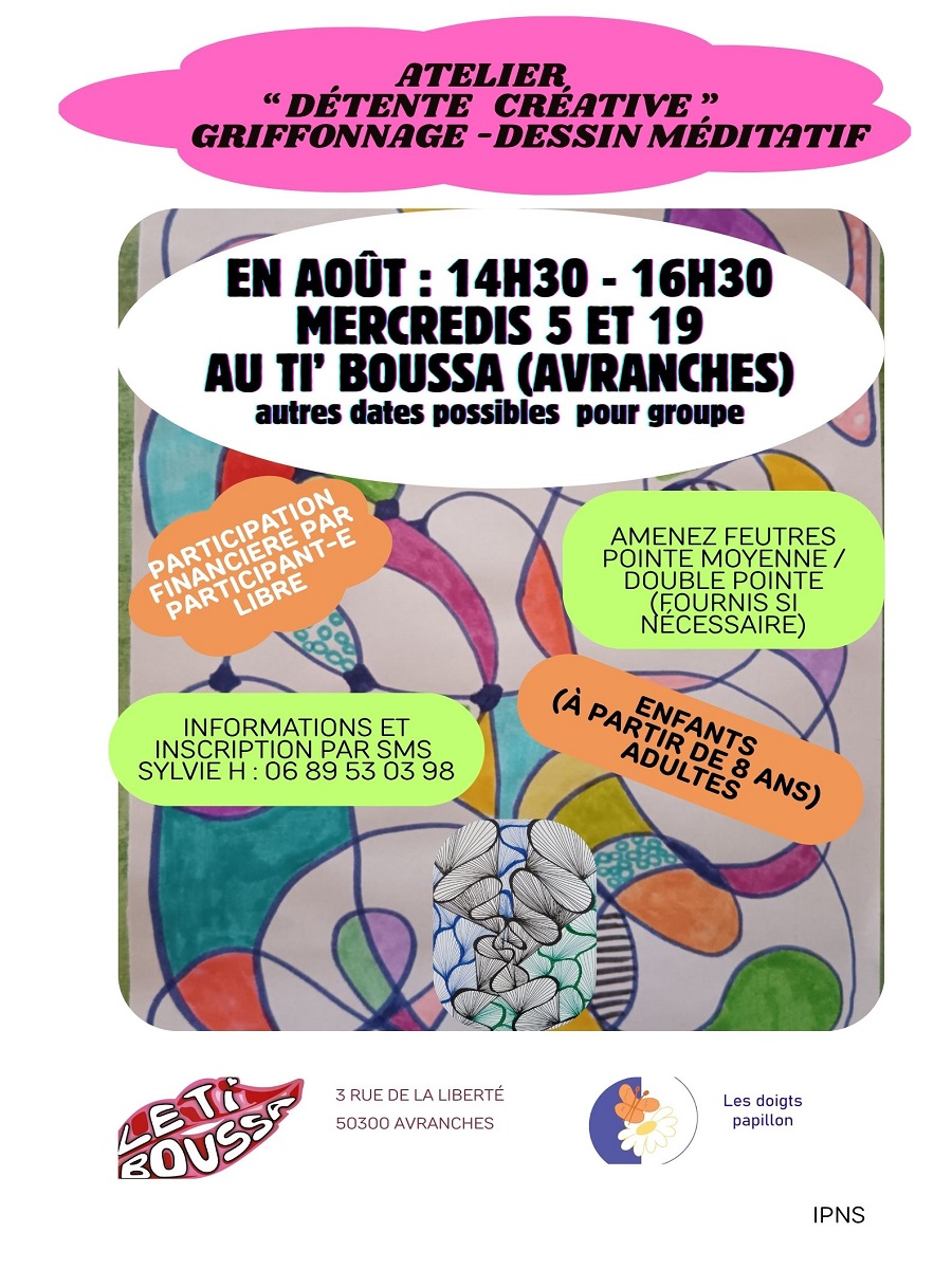 Atelier détente créative "griffonnage - dessin méditatif"
