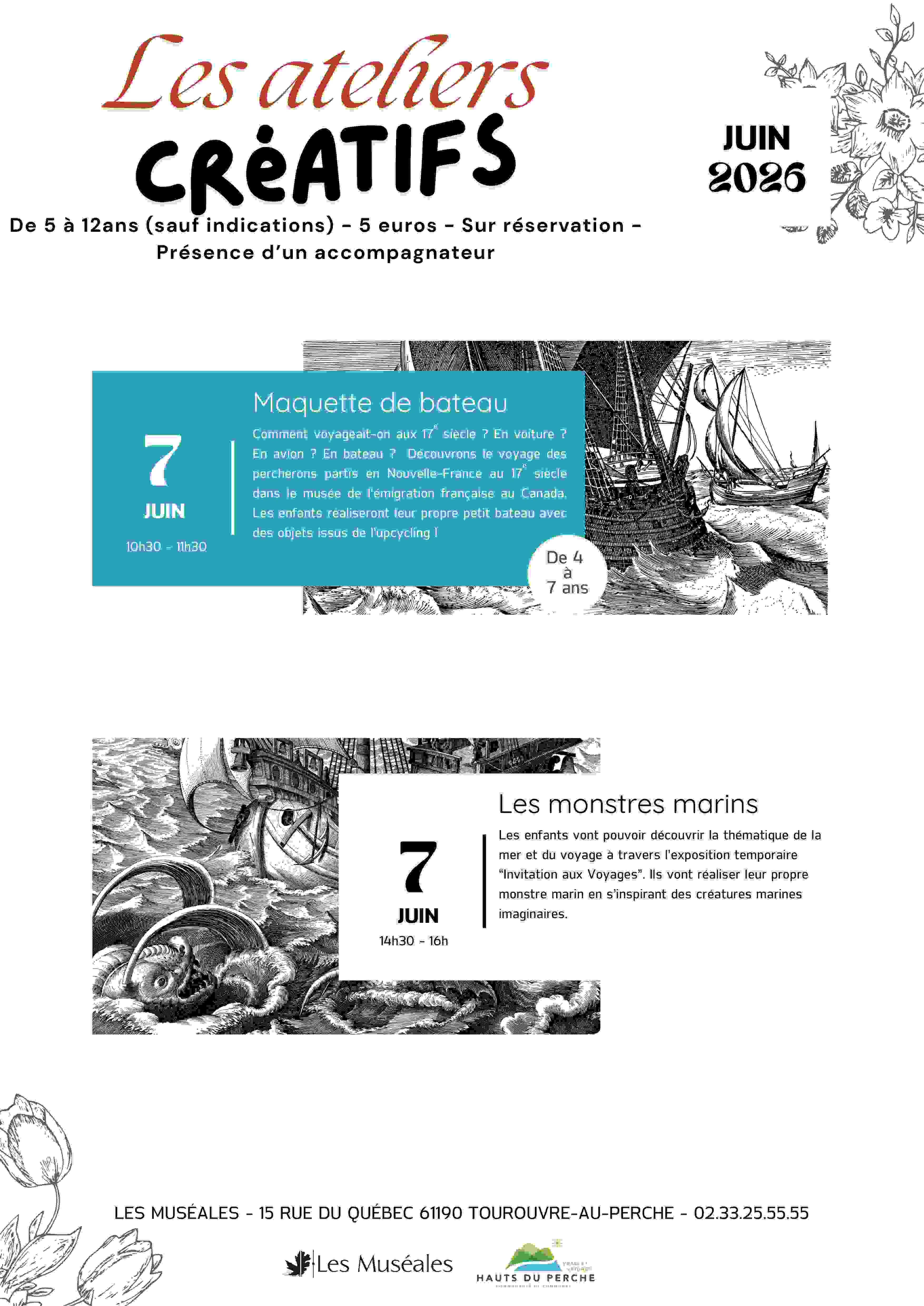 Ateliers créatifs de 4 à 7 ans