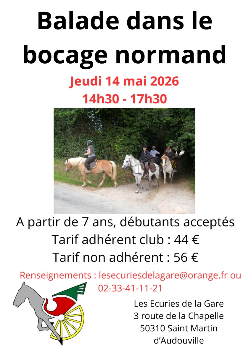 Balade à cheval 3 heures dans le bocage normand — visuel événement