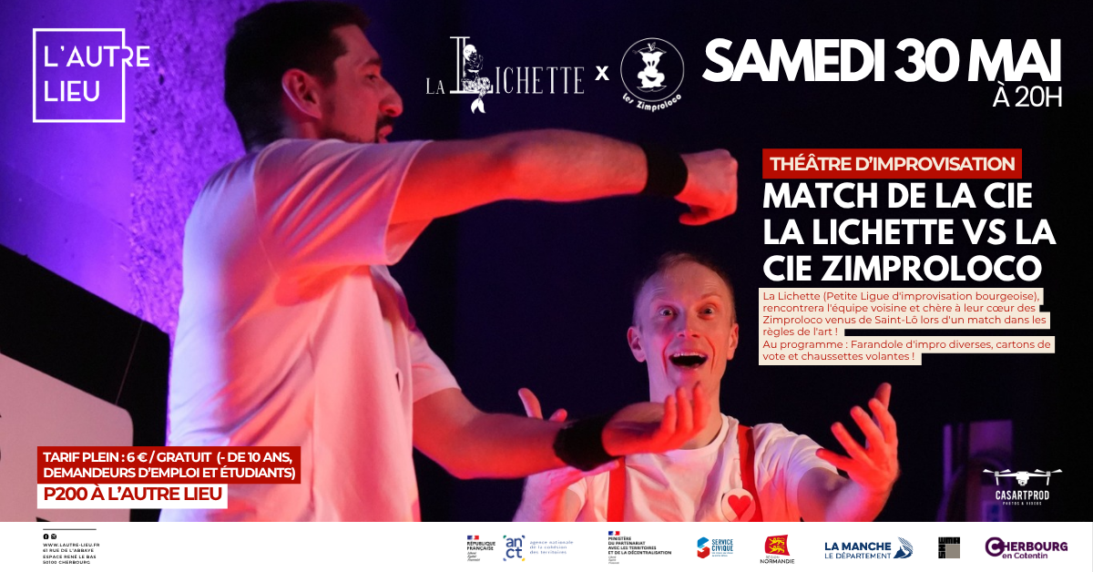 THÉÂTRE D’IMPRO - Cie La Lichette vs la Cie Zimproloco | P200 à L’Autre Lieu — visuel événement