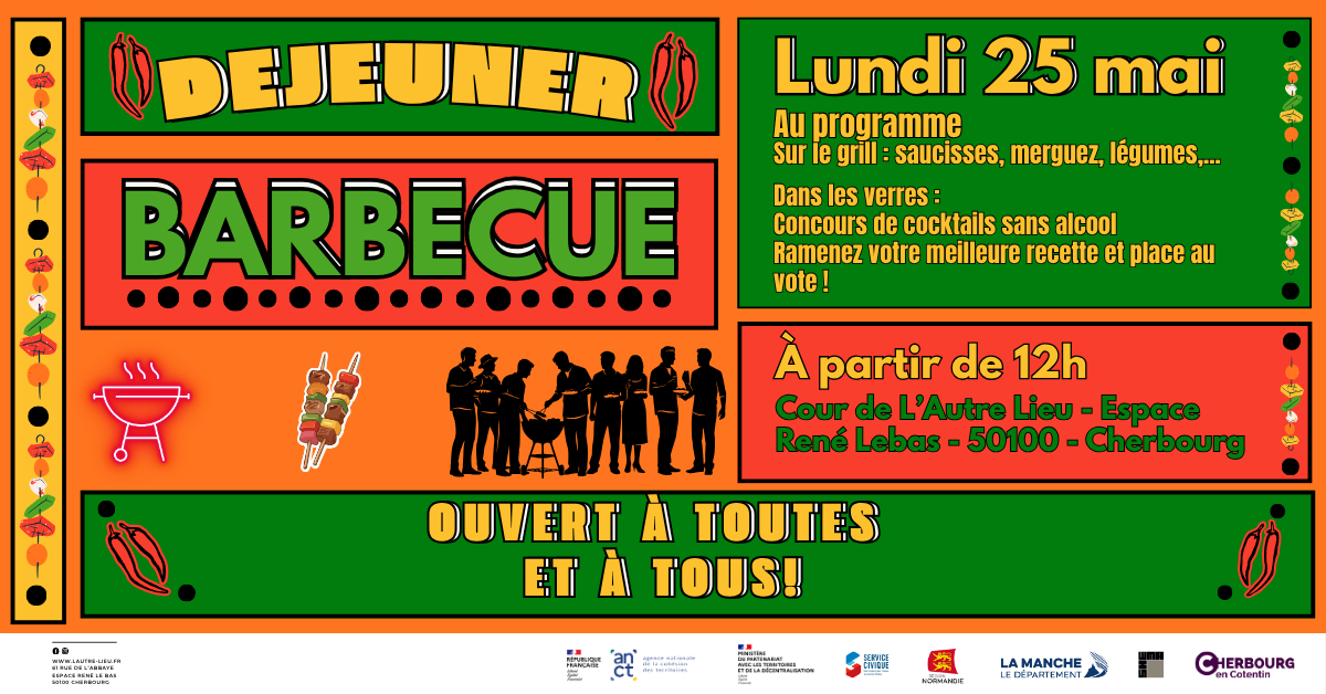 Lundi 25 mai : BARBECUE DES BÉNÉVOLES (et futurs bénévoles) de L’Autre Lieu | Bar — visuel événement
