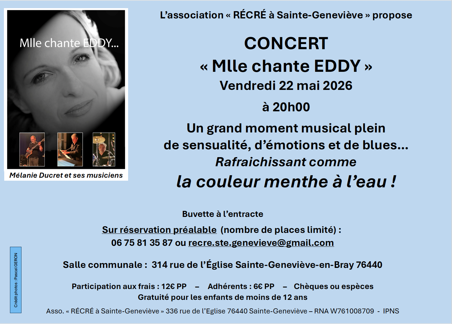 Concert : Mlle chante Eddy