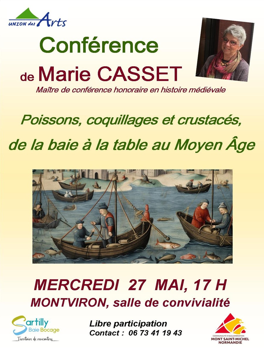 Conférence "Poissons, coquillages et crustacés, de la baie à la table au Moyen Âge" — visuel événement
