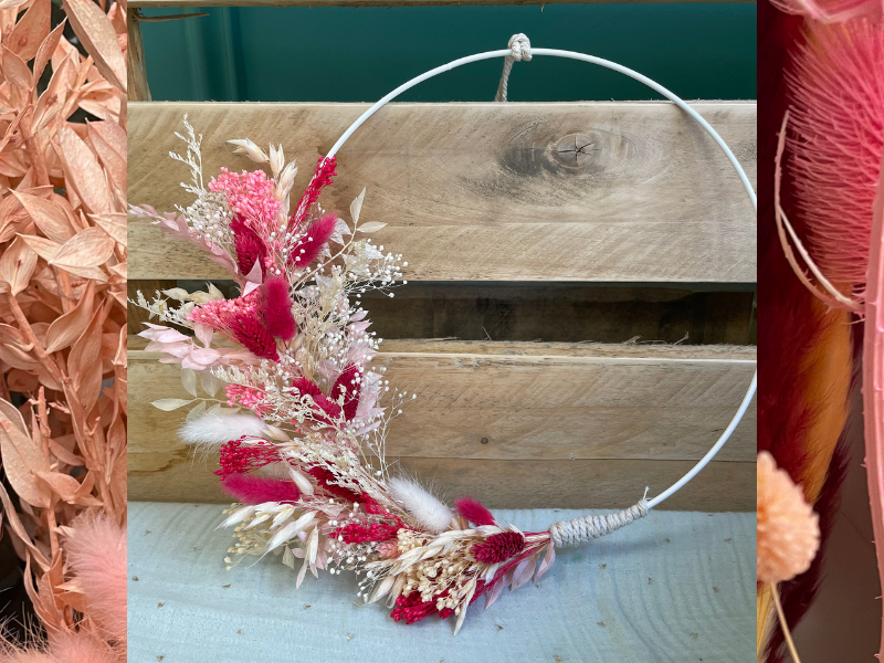 Couronne de fleurs séchées