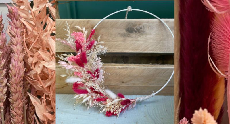 Atelier fabrication couronne de fleurs séchées — visuel événement