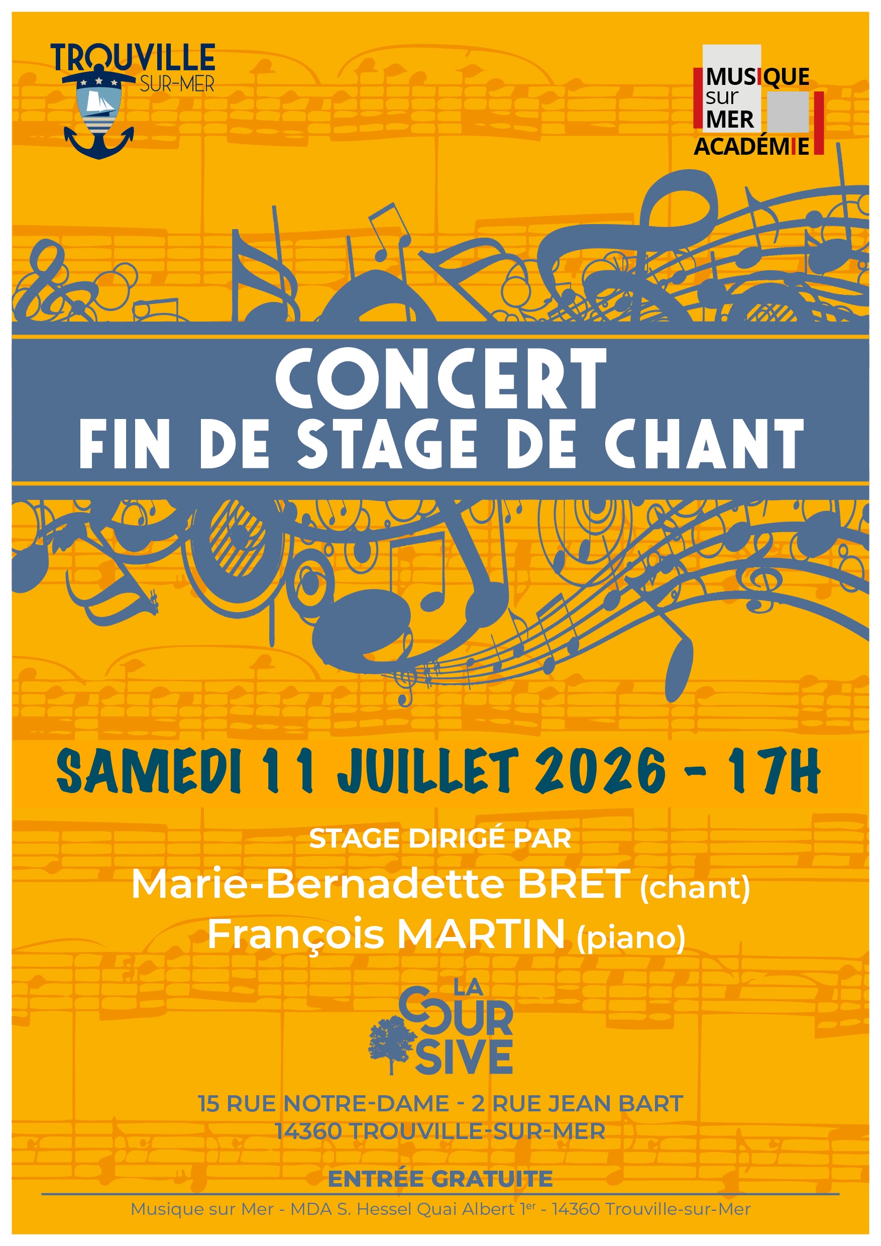 Concert de fin de stage — Académie Musique sur Mer