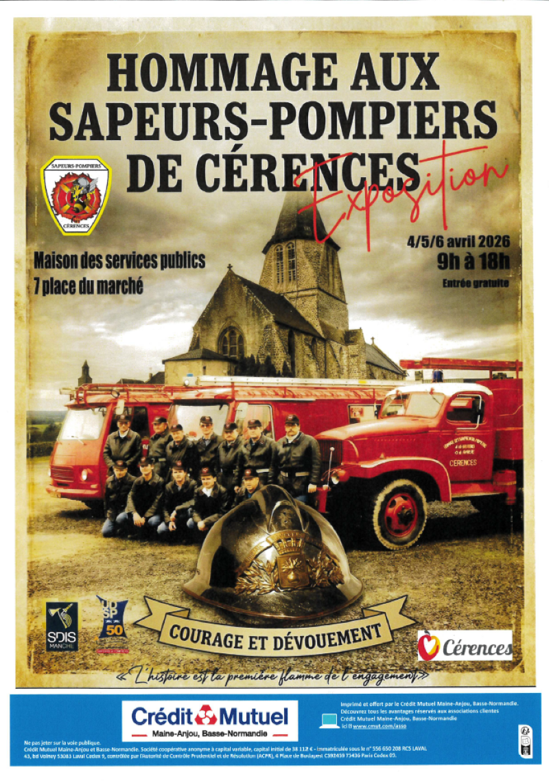 Exposition : Hommage aux saperus-pompiers de Cérences