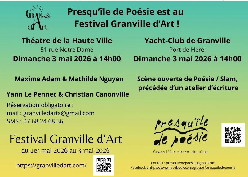 Spectacle poésie slam et musique - Festival Granville d'Art — visuel événement