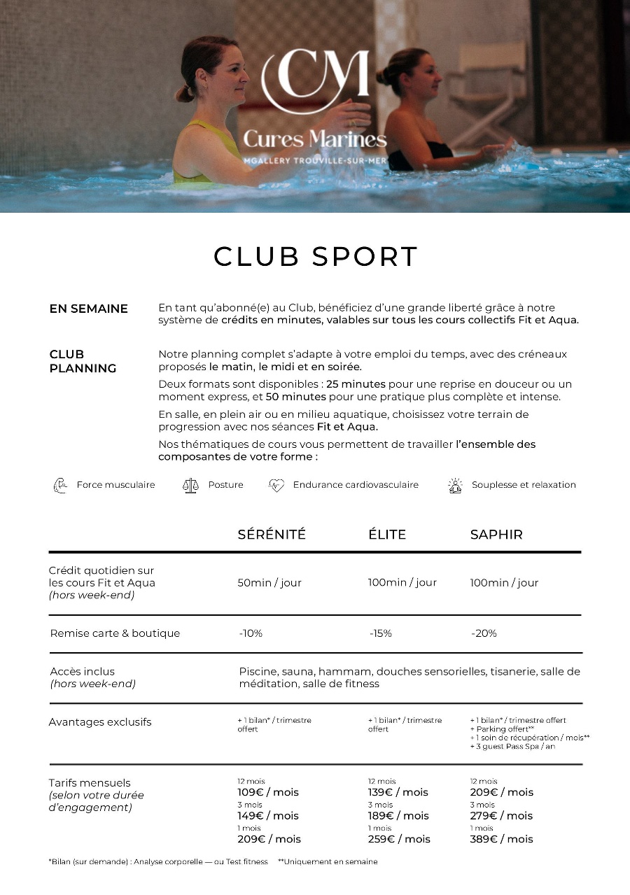 Club Sport aux Cures Marines, Trouville-sur-Mer