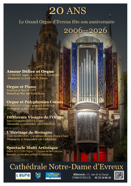Concert Orgue et Piano : Soirée de Gala à la Cathédrale d'Evreux