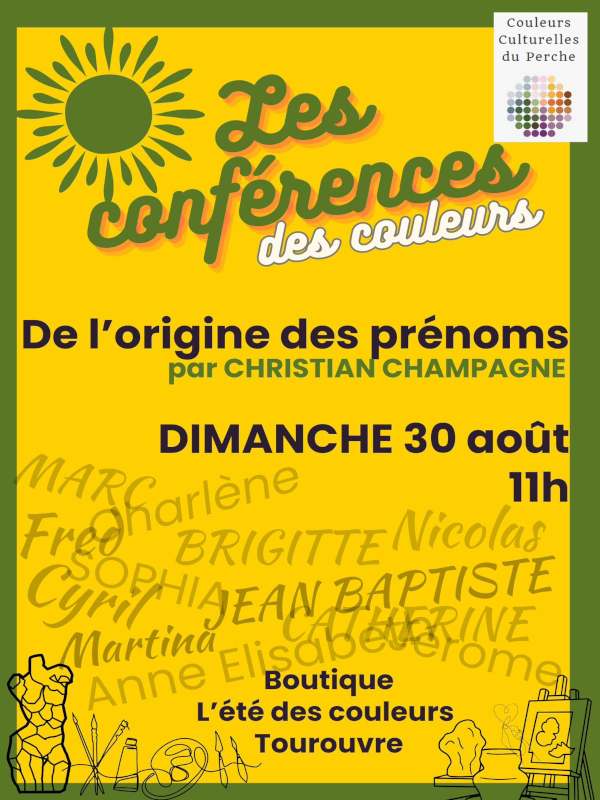 Les conférences des Couleurs – De l’origine des prénoms par Christian CHAMPAGNE