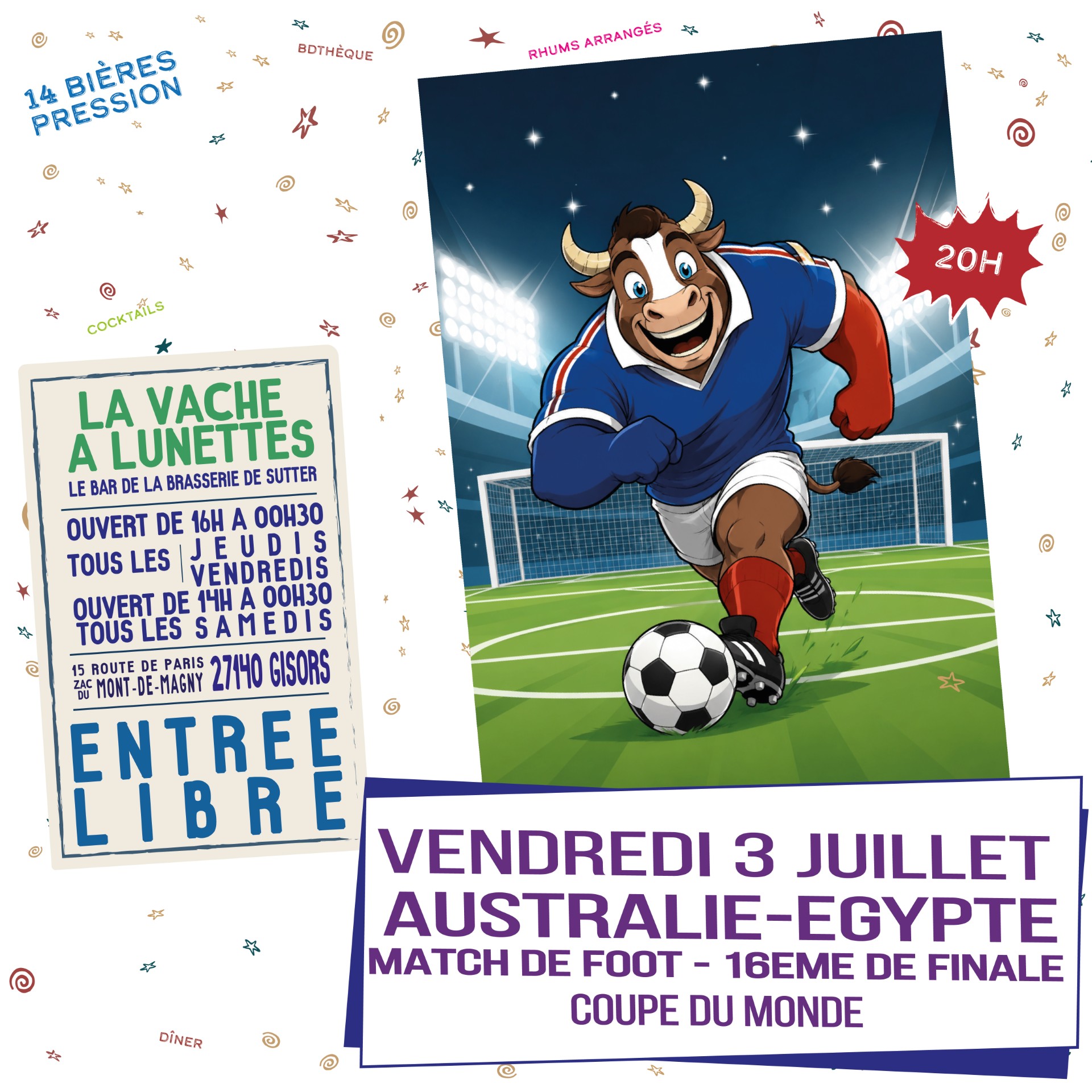 Projection du match de foot Australie-Égypte