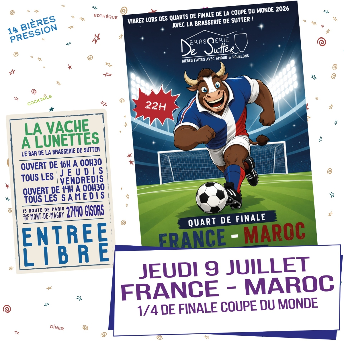 Projection du match de foot France - Maroc