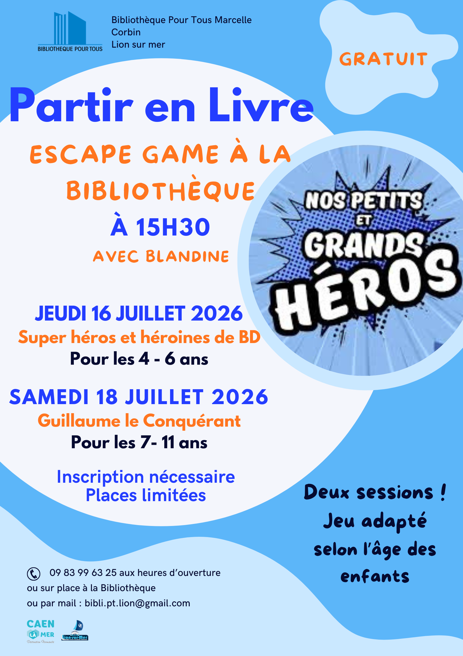 Partir en Livre : escape game à la Bibliothèque Pour Tous de Lion