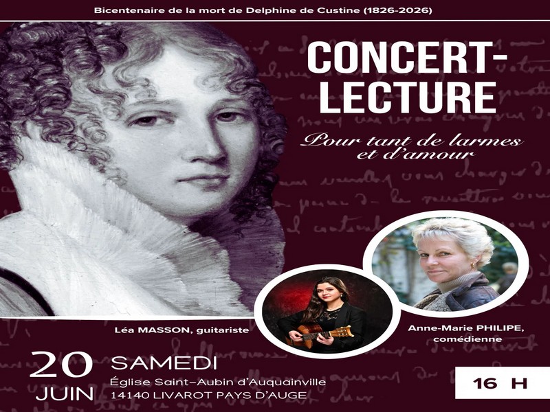 Concert / Lecture "Pour tant de larmes et d'amour" - Eglise Saint-Aubin d'Auquainville