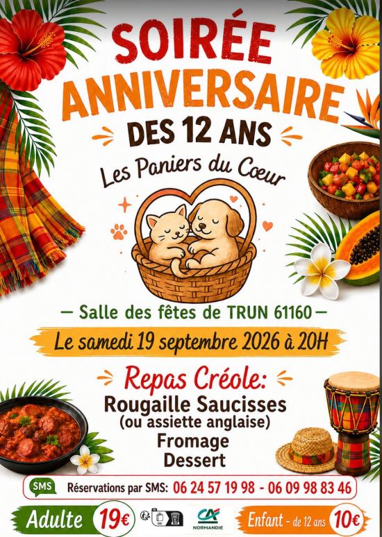 Soirée anniversaire : repas créole