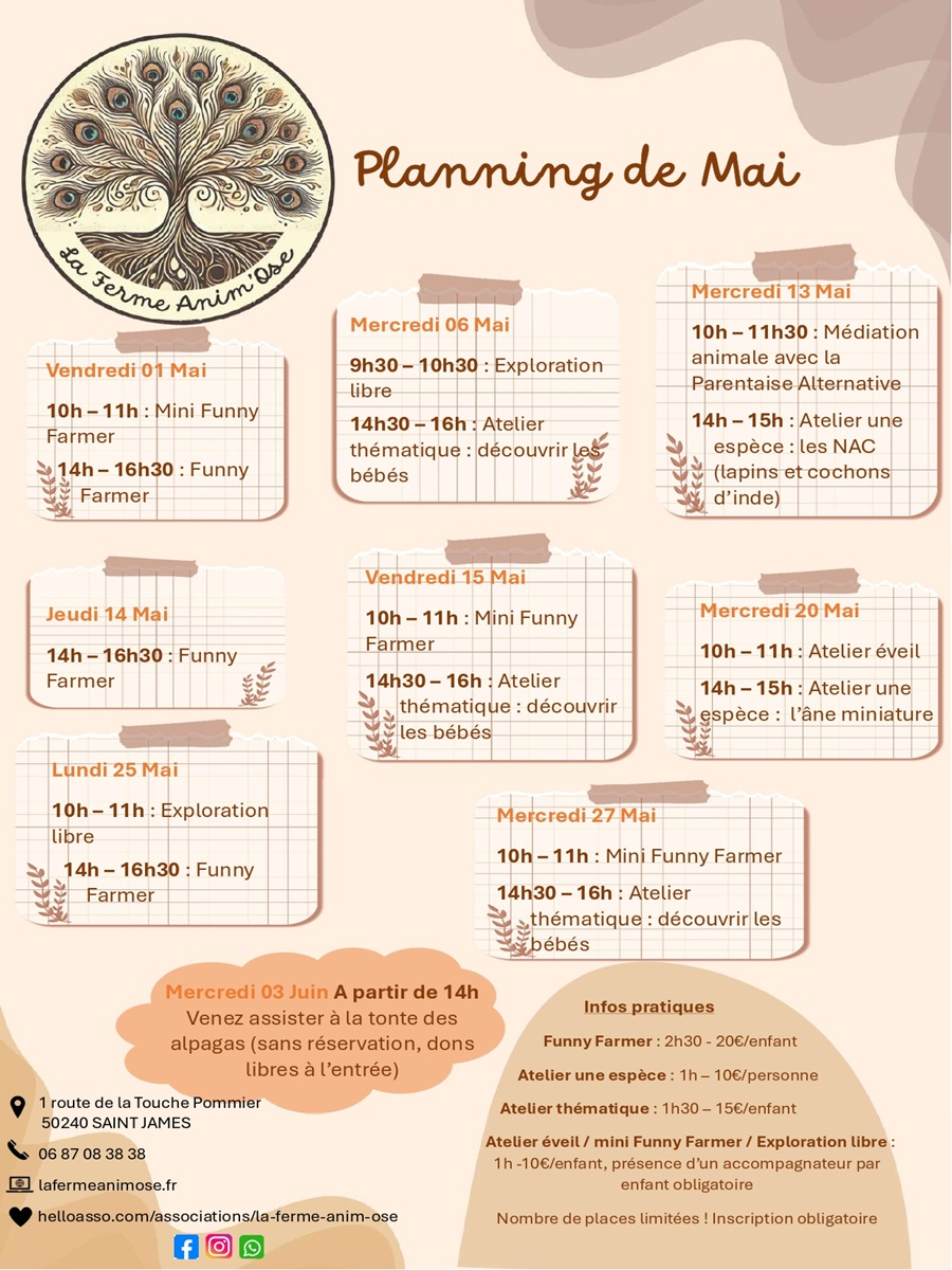 Ateliers pédagogiques à la ferme Anim'Ose — visuel événement