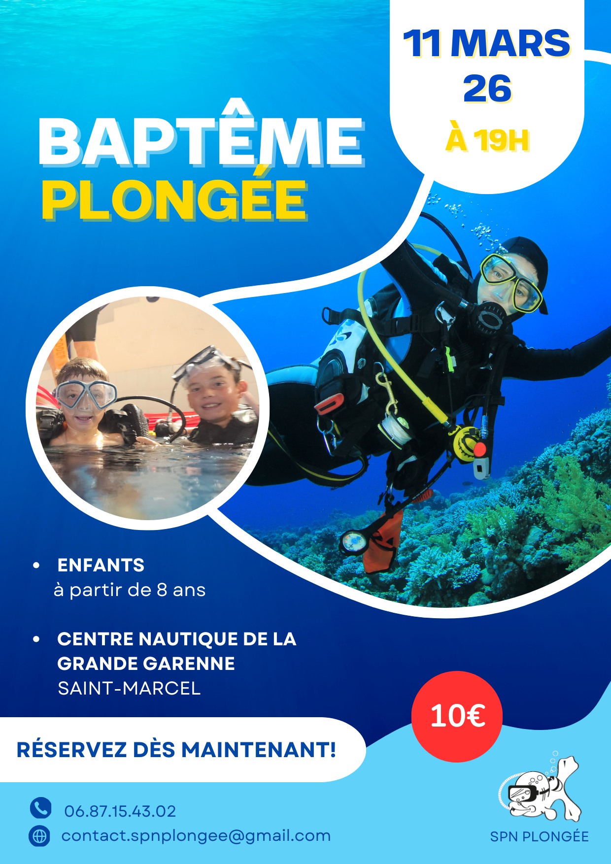 Baptême de plongée