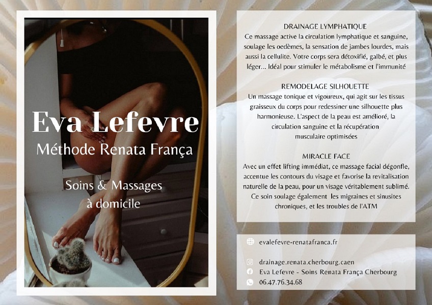 Massages Renata França > Déplacement à domicile dans le Cotentin